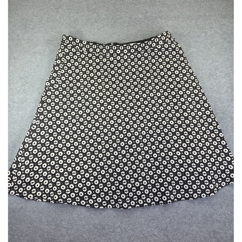 CHAUS New York, black and white jacquard A-line skirt geometric POCKET Business
